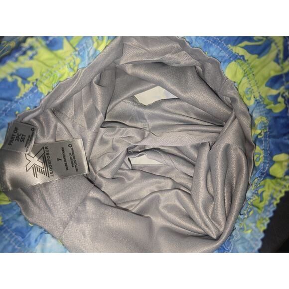 ZeroXposur Boys Swim Trunks Size 7 Octopus Green Blue Lined - Picture 3 of 5